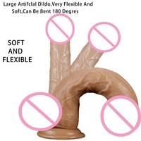 Venta al por mayor TTFOREST Dildo de PVC impermeable, suave y flexible con ventosa para autoestimulación femenina, juguete sexual para adultos, compra a granel