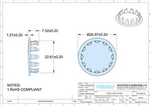 سدادة ثقب فولاذية مطلية بالنيكل-خزانات أثاث معدني - Product Image 5
