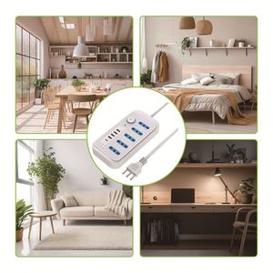 Multipresa 220 Volt con 5 Prese e 4 Porte USB, Prolunga Retrattile con Porta Type-C, Prese per <span class=keywords><strong>Bagno</strong></span> - Product Image 4