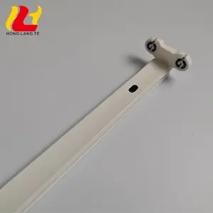 Zhongshan Verpakking T8 Led Lineaire Batten Winkel Licht Enkele Geïntegreerde Iron Metalen Fitting G13 Plastic Lamphouder Behuizing Onderdelen