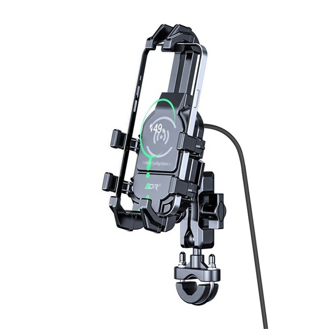 Waterproof 12V 24V Universal Motorcycle Wireless Charger Phone Holder with 15W QC3.0 Charging