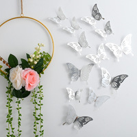 3D Schmetterling Tortendekoration Set Schmetterling Ornamente Hochzeitstortendekoration Gold Hohl Papier Tortendekoration 3D Happy Birthday