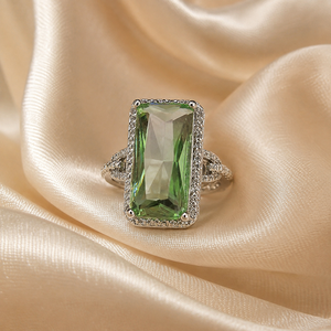 Anello in pietra verde oliva, gioiello da donna per uso quotidiano con design personalizzato - Product Image 6