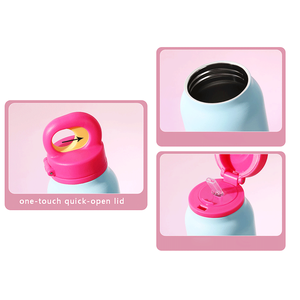 Botella de agua de acero inoxidable de 25oz 750ml con pajita, tapa de un solo toque para usar con una sola mano, botella de agua de acero inoxidable aislada a prueba de fugas. - Product Image 2