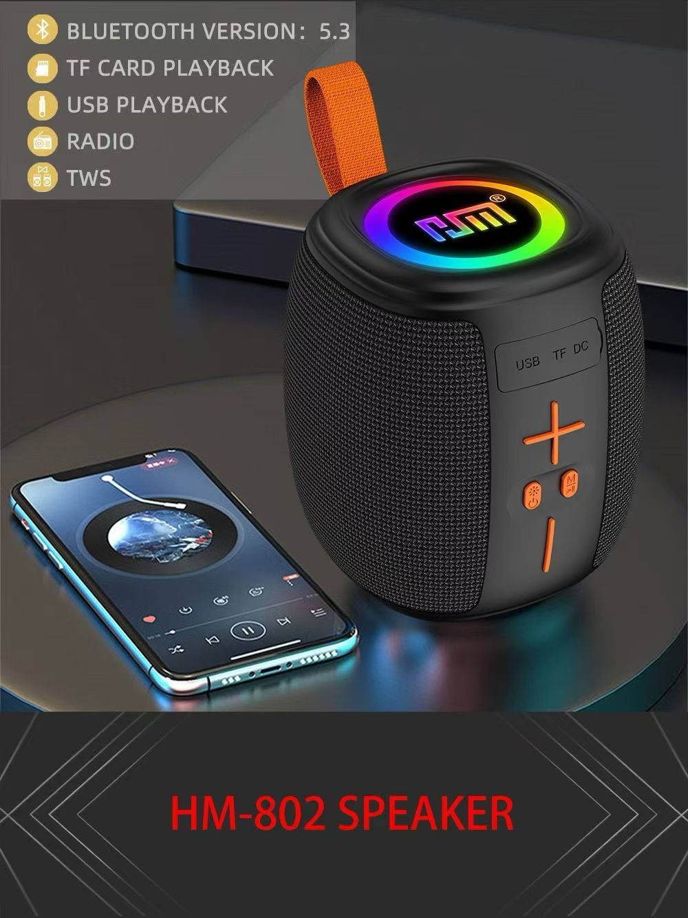 HM-802 Portable Bluetooth Speaker - IPX6 Outdoor Mini Speaker