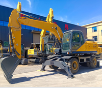 Excavatrice sur roues SHANBO PW180 à forte force de creusement, 18 tonnes, pour diverses applications de construction