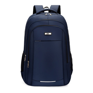 Laptop <b>Backpack</b> Large Capacity Men's Shoulder Straps Solid Color <b>Black</b> Travel Business Trip <b>Backpack</b> - Product Image 4