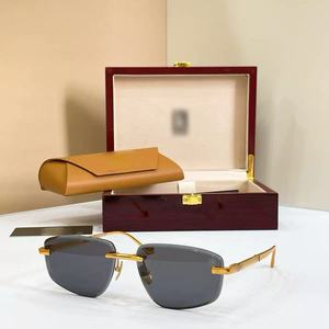 Lunettes de soleil rétro 2026 pour femmes, de marque, design tendance, sans monture, verres dégradés, lunettes sans cadre pour dames - Product Image 2