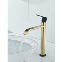 Robinet de lavabo Momali en laiton moleté, finition or brossé classique, à longue poignée, pour lavabo haut, prix de gros usine