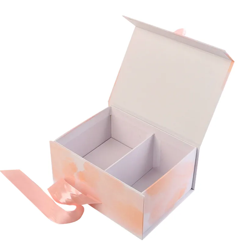 Magnétique personnalisé carton papier céramique sachet de café tasse beauté fleur thé sachet cadeau ensemble tasse emballage boîte avec ruban