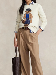 <span class=keywords><strong>Pull</strong></span> pour femme élégant et polyvalent, <span class=keywords><strong>à</strong></span> la mode, en laine flottante, avec broderie d'ours rétro classique, vente chaude - Product Image 2