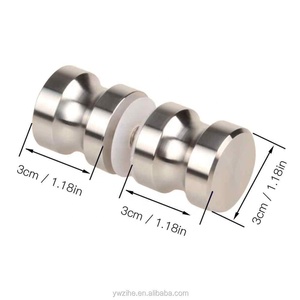 Aluminum <strong>Door</strong> Handle 1.18" Dia Single Glass <strong>Door</strong> <strong>Knob</strong> Bathroom Shower Cabinet Handle W/ Screw Home Hardware - Product Image 2