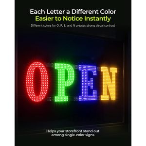 Lemonnova Open <b>Sign</b> 40x14 LED Multi-Color Sequential <b>Light</b> Commercial Storefront Display - Product Image 1
