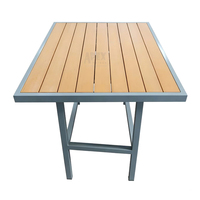 Prix de gros, assemblage facile, plateau de table en polybois avec bordure en alliage pour mobilier de bistrot, bar, jardin et restaurant en extérieur