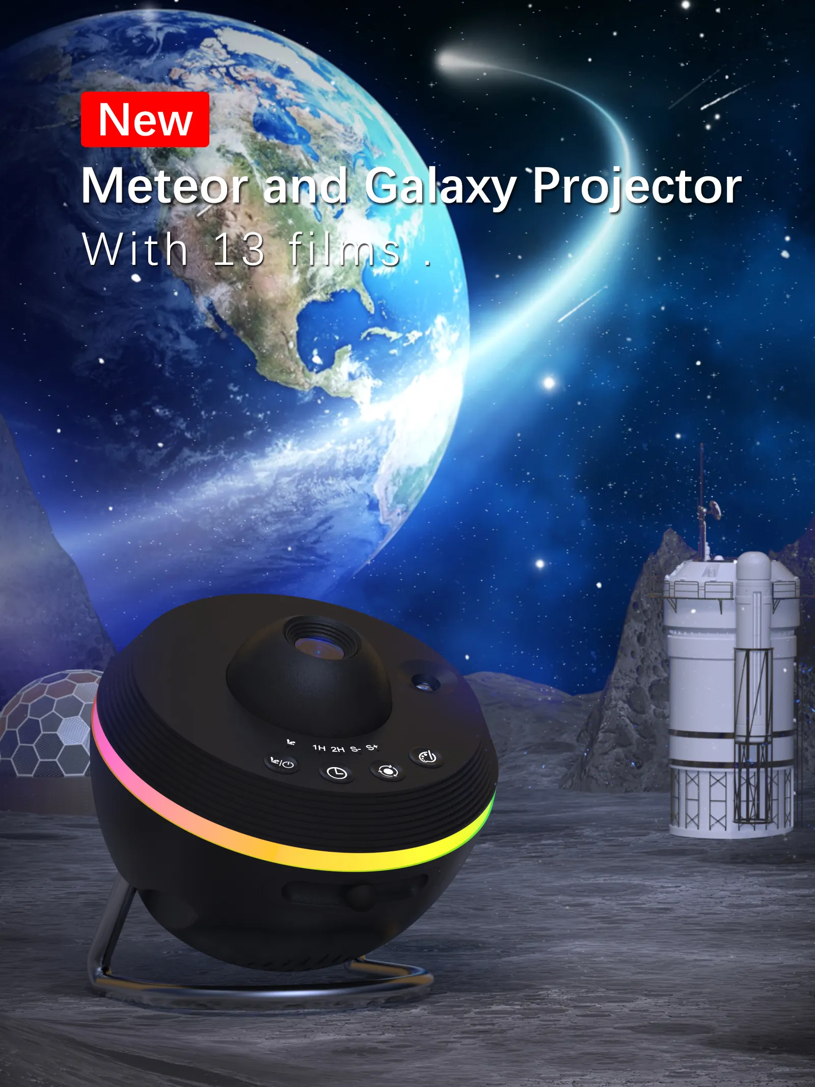 2024 New Star Projector Light 4K HD Images Sky Star Projector Black Meteor and Galaxy Projector for Educating Children