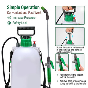 Pulvérisateur de jardin manuel ANSIO de 5 litres, pulvérisateur à pression pour l'utilisation domestique en jardinage, désherbeur et fongicide - Product Image 2