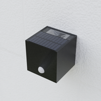 Led Up Down Aluminium Imperméable Solaire Carré Lumière Pour Décoration Murale Extérieure 8 led