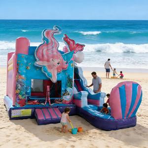 Combo <span class=keywords><strong>de</strong></span> Tobogán Acuático con Diseño <span class=keywords><strong>de</strong></span> Sirena, <span class=keywords><strong>Castillo</strong></span> Inflable <span class=keywords><strong>de</strong></span> PVC Ecológico con Temática Marina para Niños, para 5-8 Usuarios, Fiestas y Uso Comercial - Product Image 4