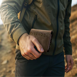 ที่ใส่นามบัตรโลหะแบบกำหนดเองหนัง PU กันขโมยอลูมิเนียมแบบสั้นสำหรับชายและหญิงดีไซน์ป๊อปอัพความจุขนาดใหญ่ - Product Image 1