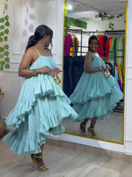 Robe Chic et Polyvalente pour Femme à Imprimé Pois, Style Patchwork Superposé, Asymétrique, Écologique, Longueur Genou, Élégante et Sexy