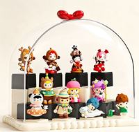 Vitrine transparente anti-poussière pour figurines avec étagères multi-niveaux, organisateur de rangement pour boîtes mystères et poupées, pour la décoration de collection à domicile