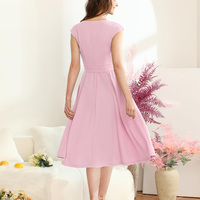 Fabrik Frauen Cocktail A-Linie Kleider Mode Cap Sleeve Bowknot Blank Kleid Elegante Abschluss feier Prom Kleider