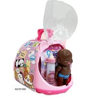 Poupée Bébé en Gros pour Ensemble de Jeu avec Poussette et Accessoires d'Alimentation, Jouet Interactif en Plastique pour Enfants