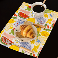 Napperons de table modernes et amusants à motifs géométriques colorés en coton antidérapant, double couche, imprimés, pour enfants, salle à manger, café - Vente chaude