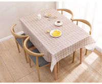 Huihe nappe rectangulaire en plastique treillis imprimé étanche à l'huile cuisine Table à manger Colth couverture tapis toile cirée lavage