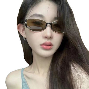STY9559A Brown Lens Modern Cat Eye Sunglasses <strong>Korean</strong> Style Irregular Retro Punk Sunglasses Women's Fashion Anti-blue <strong>Glasses</strong> - Product Image 3