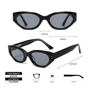 Lunettes de soleil unisexes rétro <span class=keywords><strong>vintage</strong></span> punk noires de haute qualité avec logo personnalisé Lunettes de soleil œil de chat en acétate pour femmes - Product Image 3