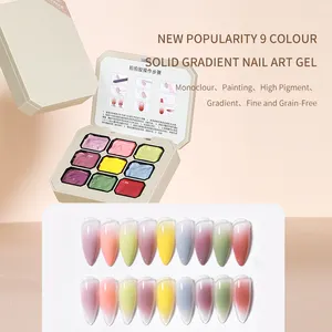 Commercio all'ingrosso di alta qualità hema free vernis nail art design solid jelly creme palette color series smalto gel uv