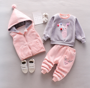 Autunno inverno animale <span class=keywords><strong>3</strong></span> pezzi vestito di cotone per i bambini all'ingrosso 2020 un anno vestiti della neonata Set di abbigliamento per bambini per il calore - Product Image 4