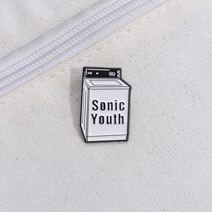 Broche de machine à laver de la série géométrique anglaise, badge simple, ruban blanc, ne peut pas être fixé, impression créative, sérigraphie - Product Image 3