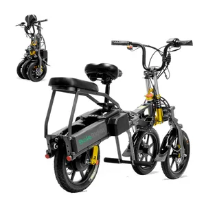 Çift pil uzun menzilli 48v 15.6ah 500w üç tekerlekli bisiklet ön iki tekerlekli elektrikli katlanabilir scooter