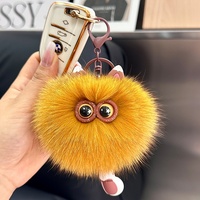 Porte-clés en peluche douce en fausse fourrure de renard, pendentif mignon pour sac de fille, jouet décoratif pour voiture, vente en gros
