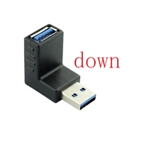 Adaptateur d'extension USB 3.0 mâle vers USB 3.0 femelle à 90 degrés Angle droit et gauche Angle haut vers le bas Connecteur coupleur USB