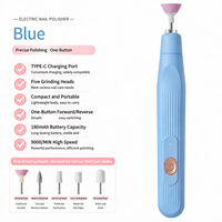 Kit de lime à ongles électrique avec lame incurvée, perceuse à ongles rechargeable pour l'entretien des ongles en acrylique et en gel