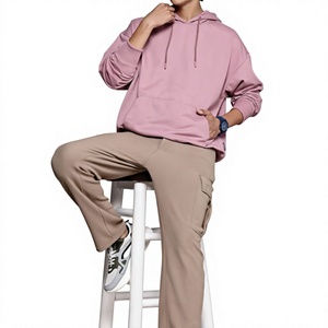 Sudadera con capucha extragrande para hombre, rosa lavado, con gráfico en la manga, de algodón grueso, estilo streetwear - Product Image 4