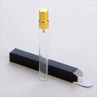 Flacons d'échantillons vides miniatures de 10 ml en verre transparent pour parfum, avec atomiseur et boîte en papier, en ambre noir naturel assorti