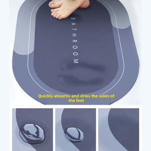 Tapis <span class=keywords><strong>de</strong></span> sol <span class=keywords><strong>de</strong></span> <span class=keywords><strong>salle</strong></span> <span class=keywords><strong>de</strong></span> <span class=keywords><strong>bain</strong></span> en caoutchouc, absorption rapide <span class=keywords><strong>de</strong></span> l'eau, antidérapant, séchage rapide, facile à nettoyer, motif géométrique, style original - Product Image 3