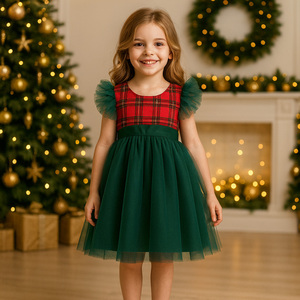 white christmas dresses Festive Christmas Pom Pom Tulle Dress – Mia Belle Girls main image 1