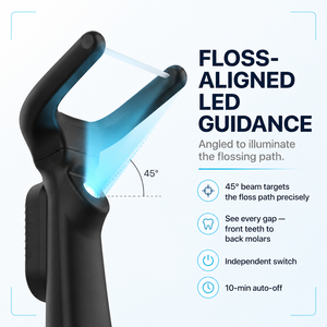 LED Lighted Dental Flosser Electric Flosser Electric Flossing Device Black Oral Cleaning Tool <b>Wireless</b> charging - Product Image 2