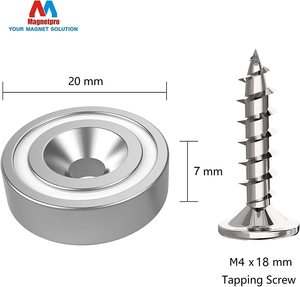 Aimant Magnetpro à tête fraisée avec vis et 4 coussins en acier 10 Kg Force 20X7 <span class=keywords><strong>Mm</strong></span> Aimant avec trou et capsule - Product Image 4