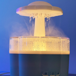 Hujan Cloud lampu malam penyebar minyak esensial aromaterapi, pelembap suara tetesan air suasana tidur santai - Product Image 2