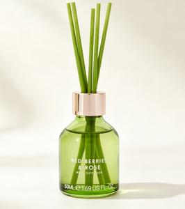 <b>Pink</b> Rose Reed Diffuser 50ML Glass <b>Bottle</b> Long Lasting Deodorize Home Fragrance Set BPA Free Alcohol Free Handcrafted 2 Months - Product Image 4