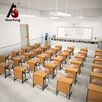 Ensemble bureau et chaise pour élèves homologué DEPÉD, plateau en MDF, ergonomique, en plastique, pour les écoles primaires/moyennes des Philippines