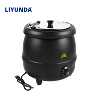 Marmite Chauffe-Soupe Électrique Commerciale de Luxe Liyunda en Acier Inoxydable Noir Mat 500W 10L – Chauffe-Plats et Serveur de Buffet