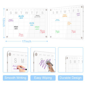 Planificateur quotidien mensuel hebdomadaire Tailles personnalisées Chevalet sec <span class=keywords><strong>Tableau</strong></span> blanc <span class=keywords><strong>magnétique</strong></span> <span class=keywords><strong>Tableau</strong></span> <span class=keywords><strong>mémo</strong></span> en acrylique pour réfrigérateur - Product Image 6