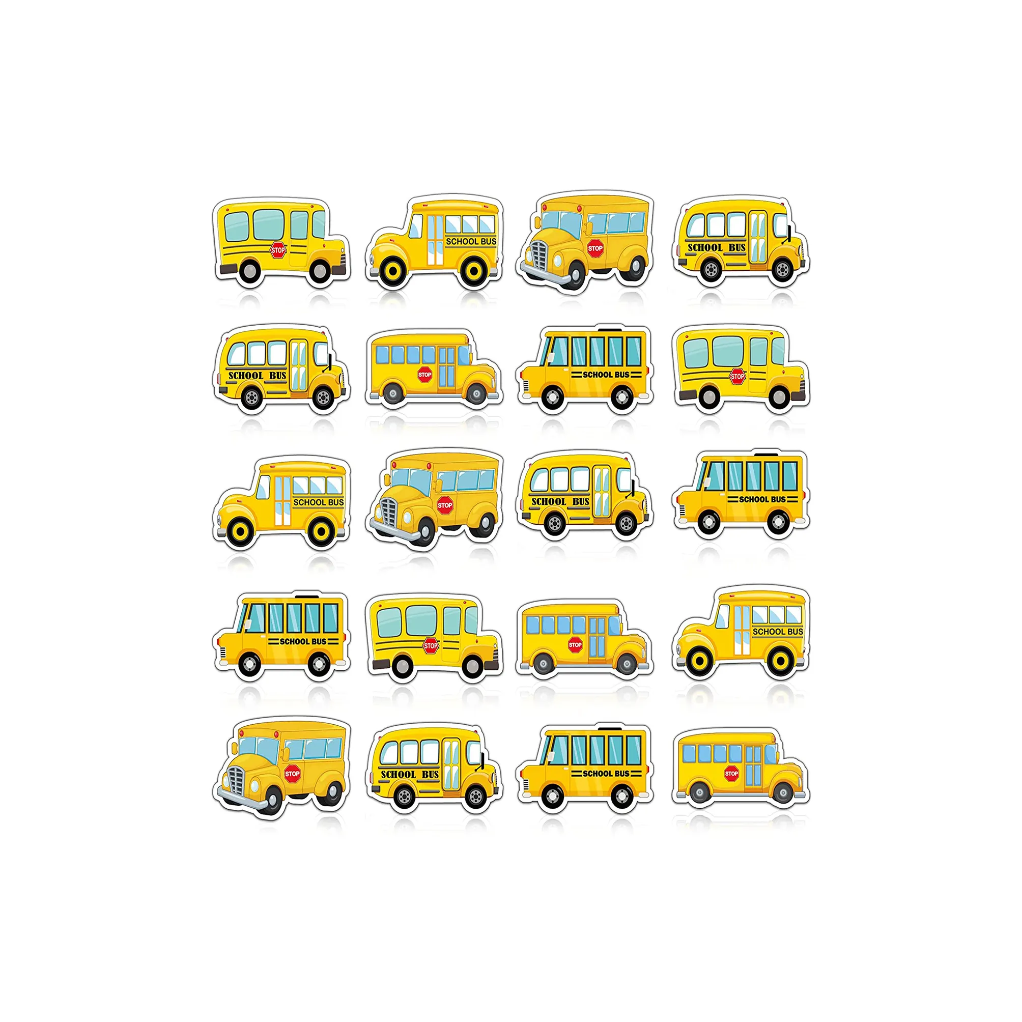 Cute School Bus Stickers Yellow Cartoon Transportation Party Supplies Teachers Sticker for Boys Toddler DIY Art Toys Crafts